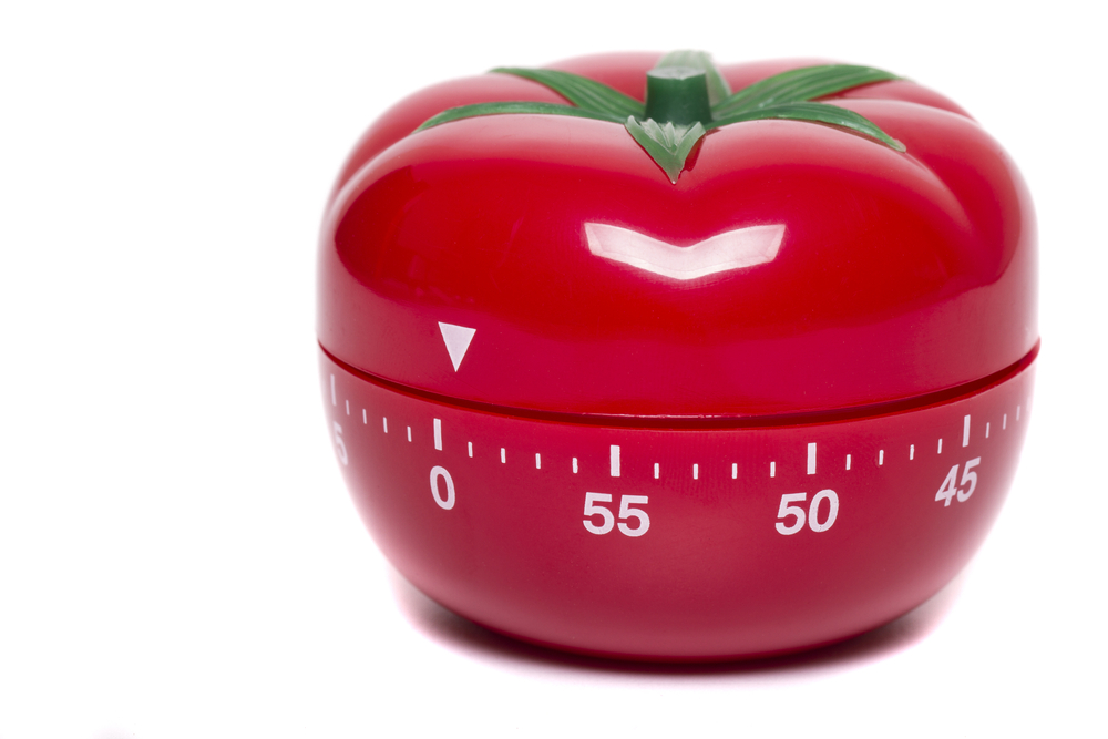 Time management with a tomato kitchen timer