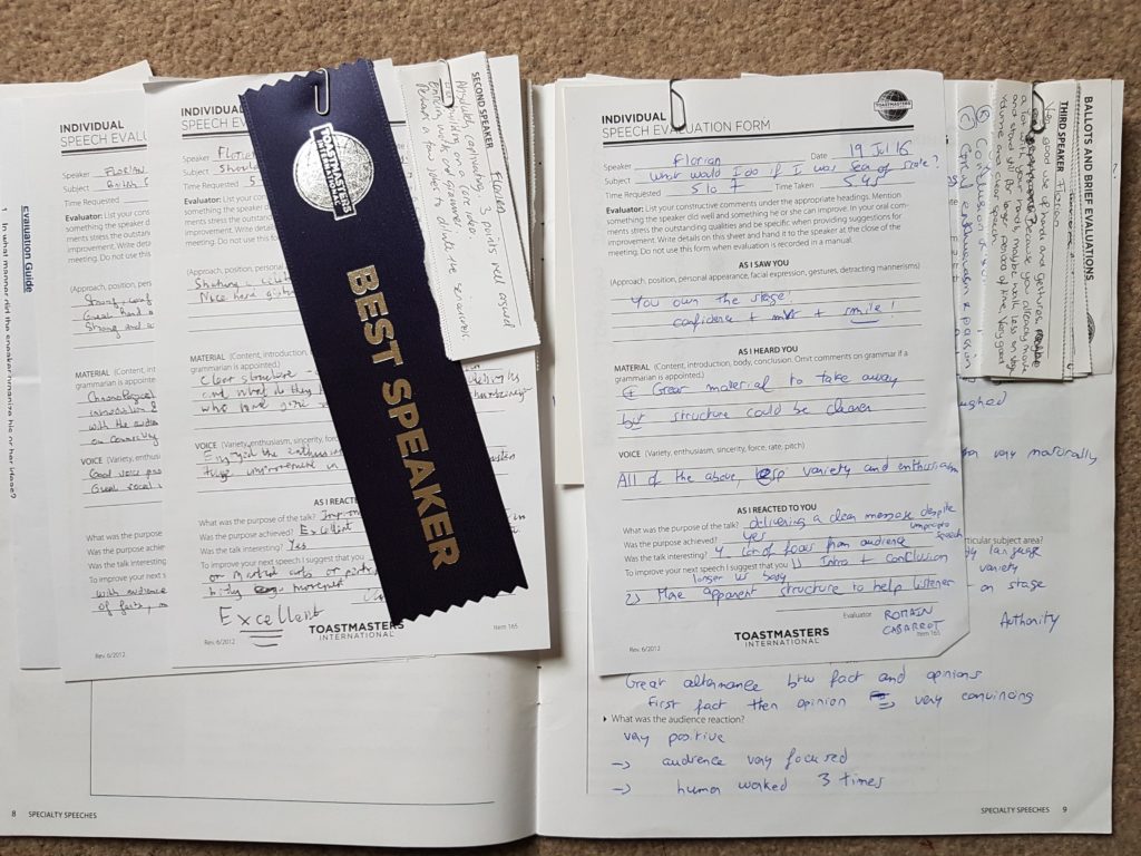 File your feedback if you want to become a great speaker.